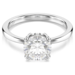 Stilla cocktail ring Round cut, White, Silver-tone finish