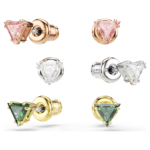 Stilla stud earrings Triangle cut, Multicoloured, Mixed metal finish - Image 3