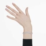 Sublima bangle Round cut, White, Rhodium plated - Image 2