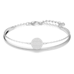 Sublima bangle White, Rhodium plated