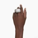 Sublima cocktail ring Large, White, Rhodium plated - Image 2