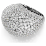 Sublima cocktail ring Large, White, Rhodium plated