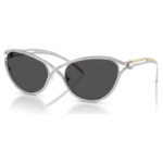 Sunglasses Cat-Eye shape, SK7025, Silver Tone