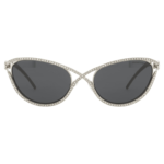 Sunglasses Cat-Eye shape, SK7025, Silver Tone - Image 2