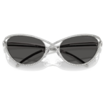 Sunglasses Cat-Eye shape, SK7025, Silver Tone - Image 4