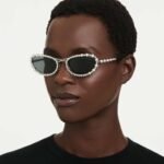 Sunglasses Oval shape, 2 in 1 clip-on, SK7044, Silver Tone - Image 2