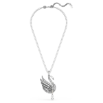 Swan pendant and brooch Swan, White, Ruthenium plated - Image 3