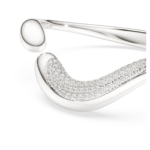 Swarovski Classica bangle Open, Round cut, White, Sterling silver - Image 3