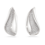 Swarovski Classica clip earrings Statement, Round cut, White, Sterling silver - Image 3