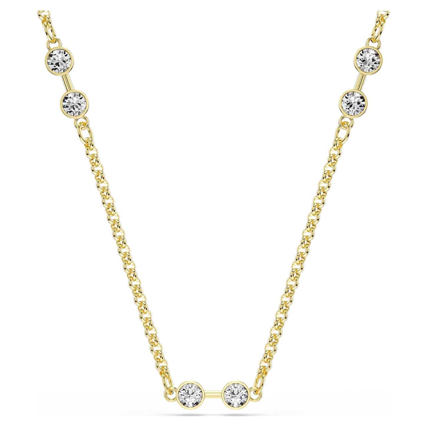 Swarovski Remix necklace Round cut, White, 18K gold finish