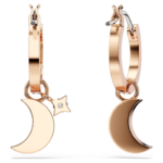 Symbolica drop earrings Moon and star, Black, 18K rose gold finish - Image 5