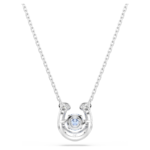 Symbolica pendant Round cut, Pavé, Horseshoe, Blue, Rhodium plated - Image 6