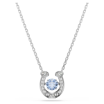 Symbolica pendant Round cut, Pavé, Horseshoe, Blue, Rhodium plated - Image 7