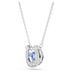Symbolica pendant Round cut, Pavé, Horseshoe, Blue, Rhodium plated - Image 4