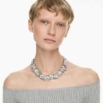 The Vienna Collection necklace Feather, White, Ruthenium plated - Image 2