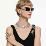 The Vienna Collection open ring Feather, White, Ruthenium plated - Image 5