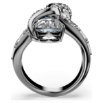 The Vienna Collection open ring Feather, White, Ruthenium plated - Image 3