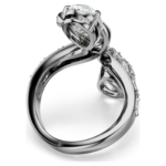 The Vienna Collection open ring Feather, White, Ruthenium plated - Image 4