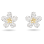 Tough stud earrings Flower, Yellow, Mixed metal finish