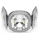 Una Angelic bracelet Cushion cut, White, Ruthenium plated