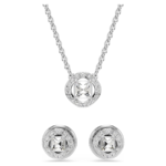 Una Angelic set Round cut, White, Rhodium plated - Image 8
