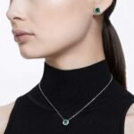 Una Angelic set Set (2), Round cut, Green, Rhodium plated - Image 2