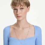 Una Angelic strandage Crystal pearl, Round cut, White, 18K gold finish - Image 2