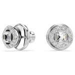 Una Angelic stud earrings Square cut, White, Rhodium plated - Image 6