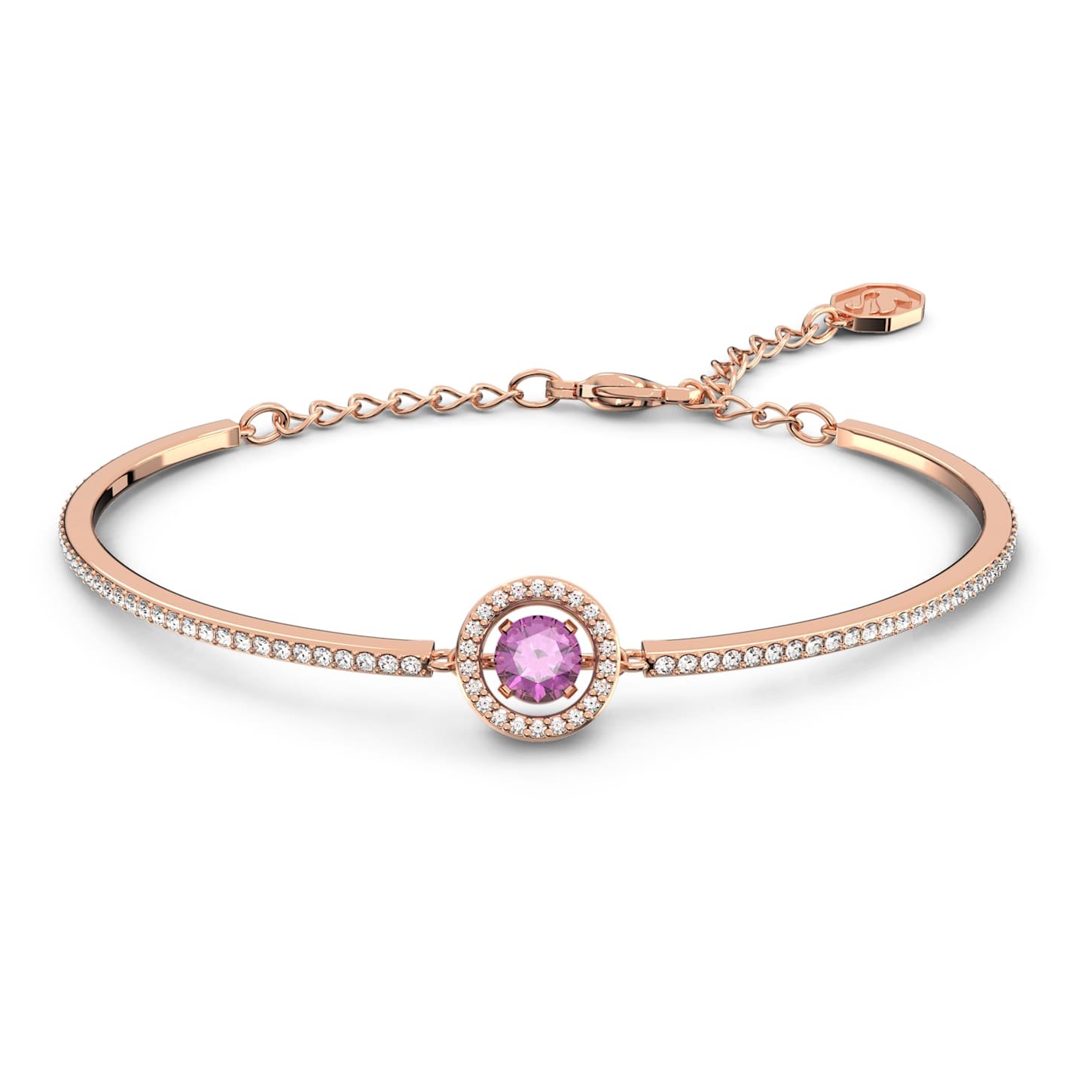una-bangle-round-cut-purple-18k-rose-gold-finish-swarovski-5620554 Una bangle Round cut, Purple, 18K rose gold finish - Image 1