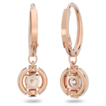 Una drop earrings Round cut, Pavé, White, 18K rose gold finish - Image 3