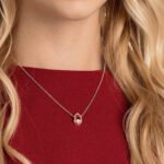 Una necklace Round cut, Oval shape, White, 18K rose gold finish - Image 2
