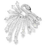 Vienna brooch Mixed cuts, Swan, White, Rhodium plated - Image 4