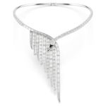 Vienna necklace Mixed cuts, Swan, White, Rhodium plated
