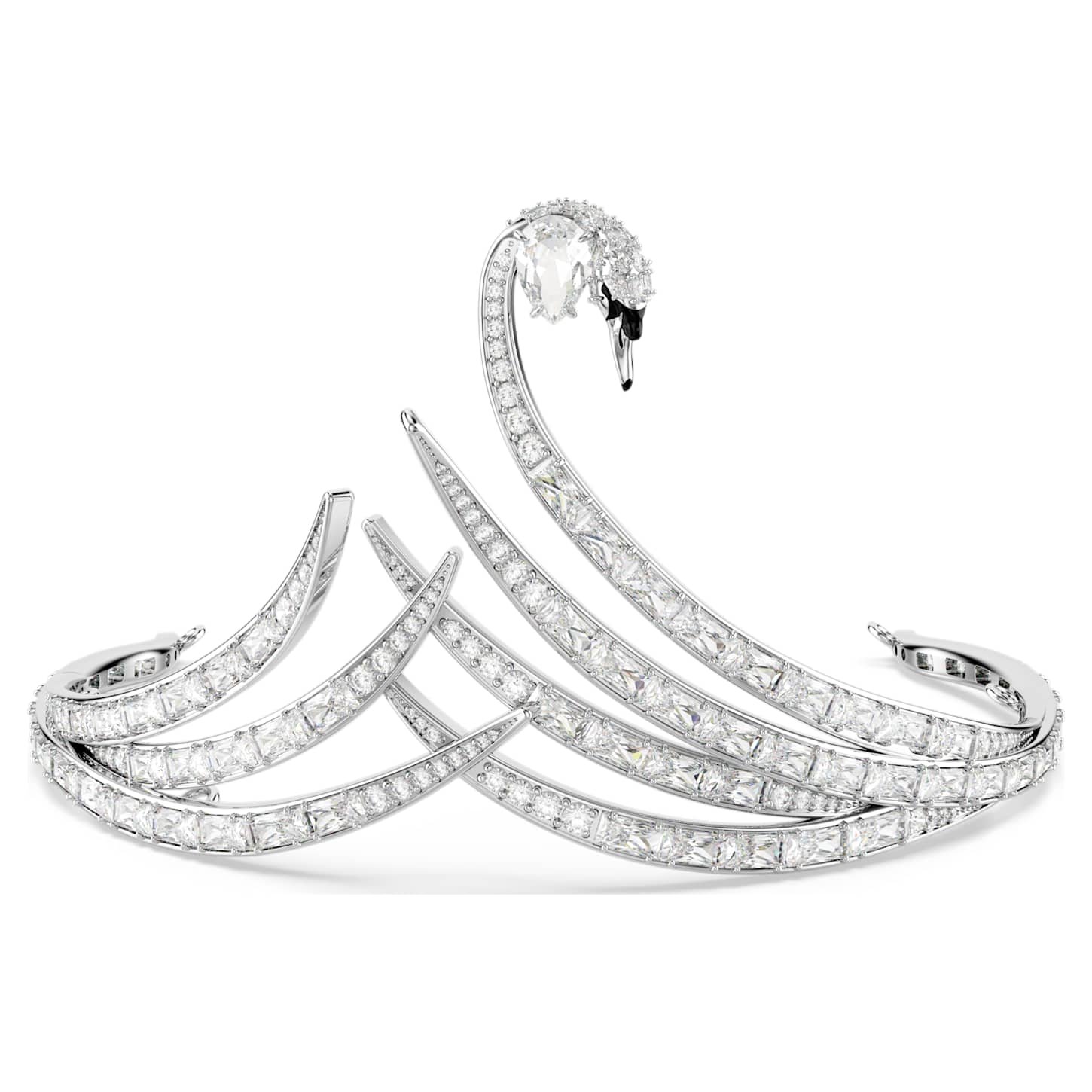 Vienna tiara Mixed cuts, Swan, Rhodium plated