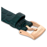 Watch strap 14 mm (0.55") width, Leather, Green, Rose gold-tone finish - Image 2