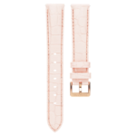 Watch strap 16 mm (0.63") width, Leather with stitching, Pink, Rose gold-tone finish
